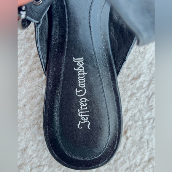 NEW Jeffrey Campbell Scone Slingback Pointed Toe Flat Black Leather Size 6.5 - Picture 6 of 8